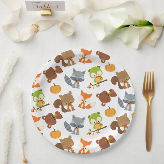 Assiettes En Carton Animaux de forêt, Animaux de forêt, Animaux d'auto (Mariage)