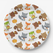 Assiettes En Carton Animaux de forêt, Animaux de forêt, Animaux d'auto (Devant)