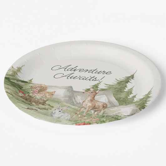 Assiettes En Carton Animaux de forêt Aventure Attend (Angle)