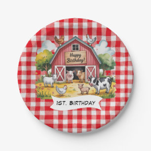Assiettes En Carton Animaux de la ferme 1er anniversaire