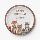 Assiettes En Carton Animaux de la fête des bois | Animaux forestiers (Devant)