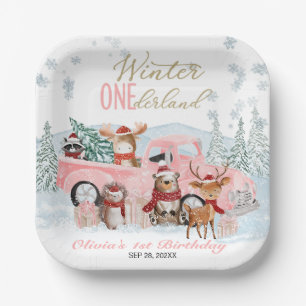 Assiettes En Carton Animaux de la Forêt Camion ONEderland 1er Annivers