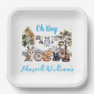 Assiettes En Carton Animaux de la forêt de boisland baby shower