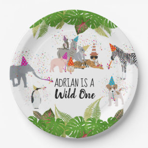 Assiettes En Carton Animaux de la Jungle drôle et mignonne à Party Wil