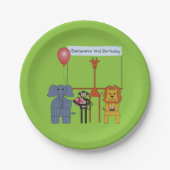 Assiettes En Carton Animaux de la Jungle Plaque de papier fête d'anniv (Devant)