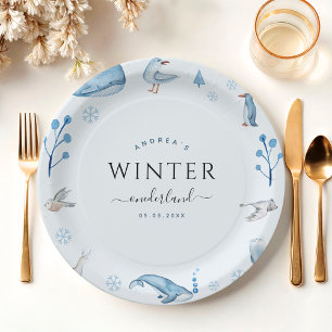 Assiettes En Carton Animaux de l'Arctique Plates d'hiver