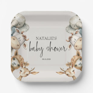 Assiettes En Carton Animaux de Pépinière Peluche Vintage Baby Shower
