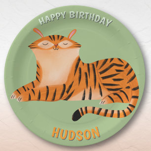 Assiettes En Carton Animaux de safari anniversaire enfant tigre person