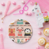 Assiettes En Carton Animaux de vacances d'hiver (Fête)