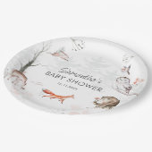 Assiettes En Carton Animaux des bois Baby shower forestier rustique (Angle)