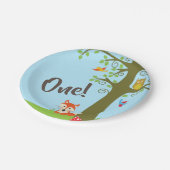 Assiettes En Carton Animaux des bois fête d'anniversaire (Angle)