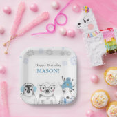 Assiettes En Carton Animaux d'hiver Enfant d'anniversaire (Fête)