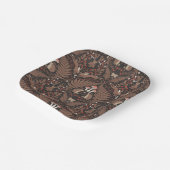 Assiettes En Carton Animaux et plantes de bois en rouge et brun (Angulaire)