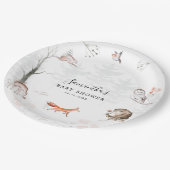 Assiettes En Carton Animaux forestiers Baby shower boisé rustique (Angle)