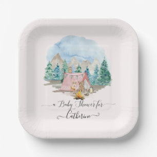 Assiettes En Carton Animaux forestiers rustiques Ours de cerf Baby sho