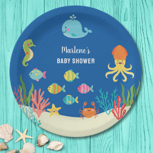 Assiettes En Carton Animaux marins