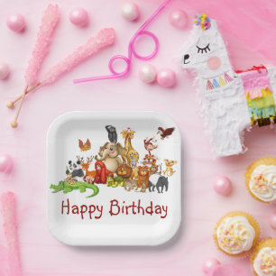 Assiettes En Carton Animaux mignons