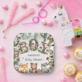 Assiettes En Carton Animaux mignons Champignons Forêt bébé Garçon Douc (Fête)