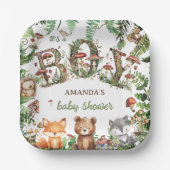 Assiettes En Carton Animaux mignons Champignons Forêt bébé Garçon Douc (Recto)