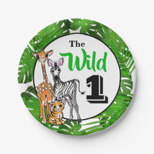 Assiettes En Carton Animaux Safari 1er anniversaire   jungle Animaux