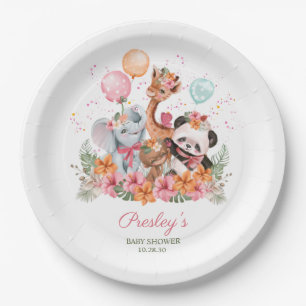 Assiettes En Carton Animaux Safari pour filles