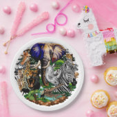 Assiettes En Carton Animaux sauvages de la Savane africaine (Fête)