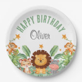 Assiettes En Carton Animaux sauvages Jungle Animaux Tropical Boy Anniv (Devant)