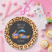 Assiettes En Carton Animaux sauvages sur l'Empreinte de léopard exotiq (Fête)