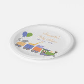Assiettes En Carton Animaux sur un baby shower de train (Angle)
