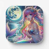 Assiettes En Carton Anime Girl chanter Moonlight Pixie Rainbow Mermaid (Recto)