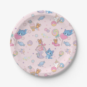 Assiettes En Carton Anime Tom, Jerry et Tuffy Candyland Motif