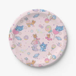 Assiettes En Carton Anime Tom, Jerry et Tuffy Candyland Motif