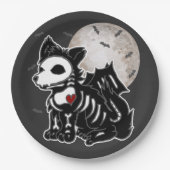 Assiettes En Carton Anime Wolf Emo Goth Edgy Skeleton Halloween Chien  (Devant)