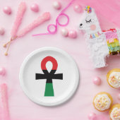 Assiettes En Carton Ankh rouge, noir et vert (Fête)