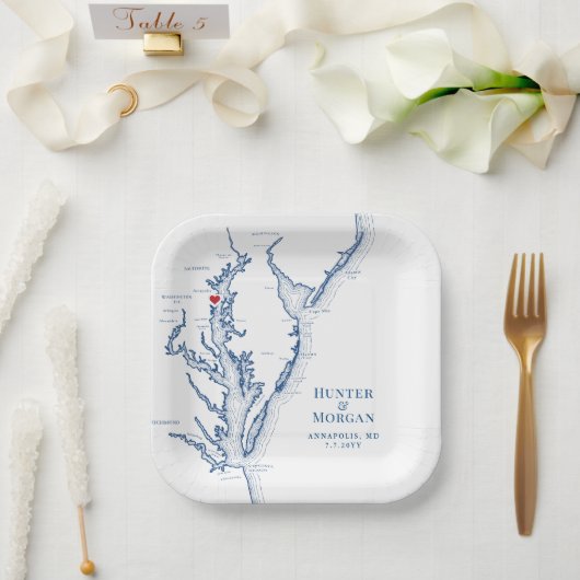 Assiettes En Carton Annapolis Chesapeake Bay Mariage (Mariage)