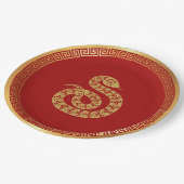 Assiettes En Carton Année chinoise du serpent (Angle)
