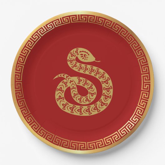 Assiettes En Carton Année chinoise du serpent (Devant)