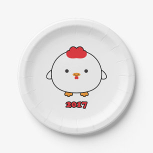 Assiettes En Carton Année des plaques à papier du coq 2017