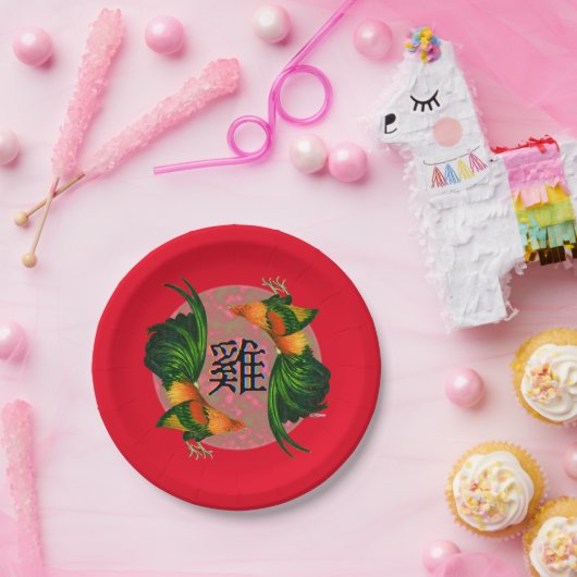 Assiettes En Carton Année du cercle du coq (Fête)