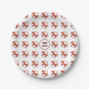 Assiettes En Carton Année du cheval 2026