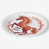 Assiettes En Carton Année du cheval 2026 (Angle)
