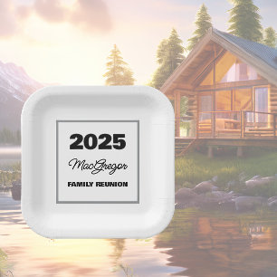 Assiettes En Carton Année du nom de la réunion familiale