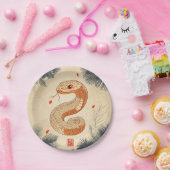 Assiettes En Carton Année du serpent Majestic Cobra Double Bonheur (Fête)