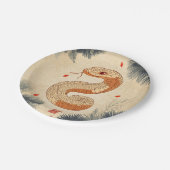 Assiettes En Carton Année du serpent Majestic Cobra Double Bonheur (Angle)