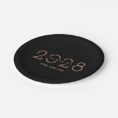 Assiettes En Carton Année heureuse ÉDITABLE Plaques de graduation COUL (Angle)