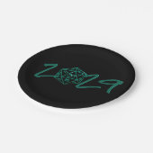 Assiettes En Carton Année RPG | Émeraude Imaginaire Table Gamer Dice (Angle)