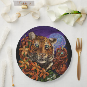 Assiettes En Carton Année zodiaque chinoise des plaques de papier tigr
