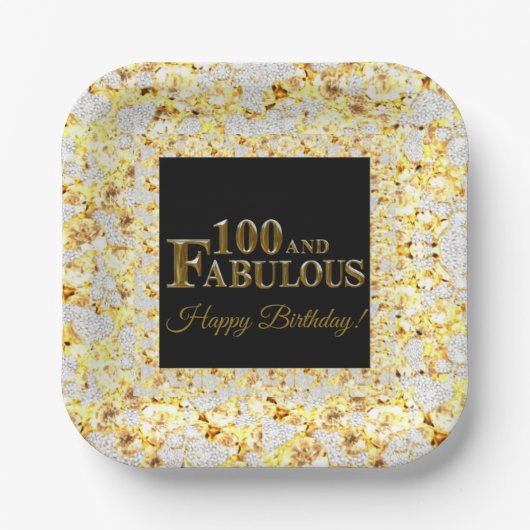 Assiettes En Carton Anniversaire 100 ans (Recto)