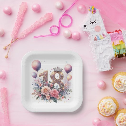 Assiettes En Carton Anniversaire 18 ans (Fête)