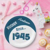 Assiettes En Carton Anniversaire 1945 80e Anniversaire Plaque papier (Fête)